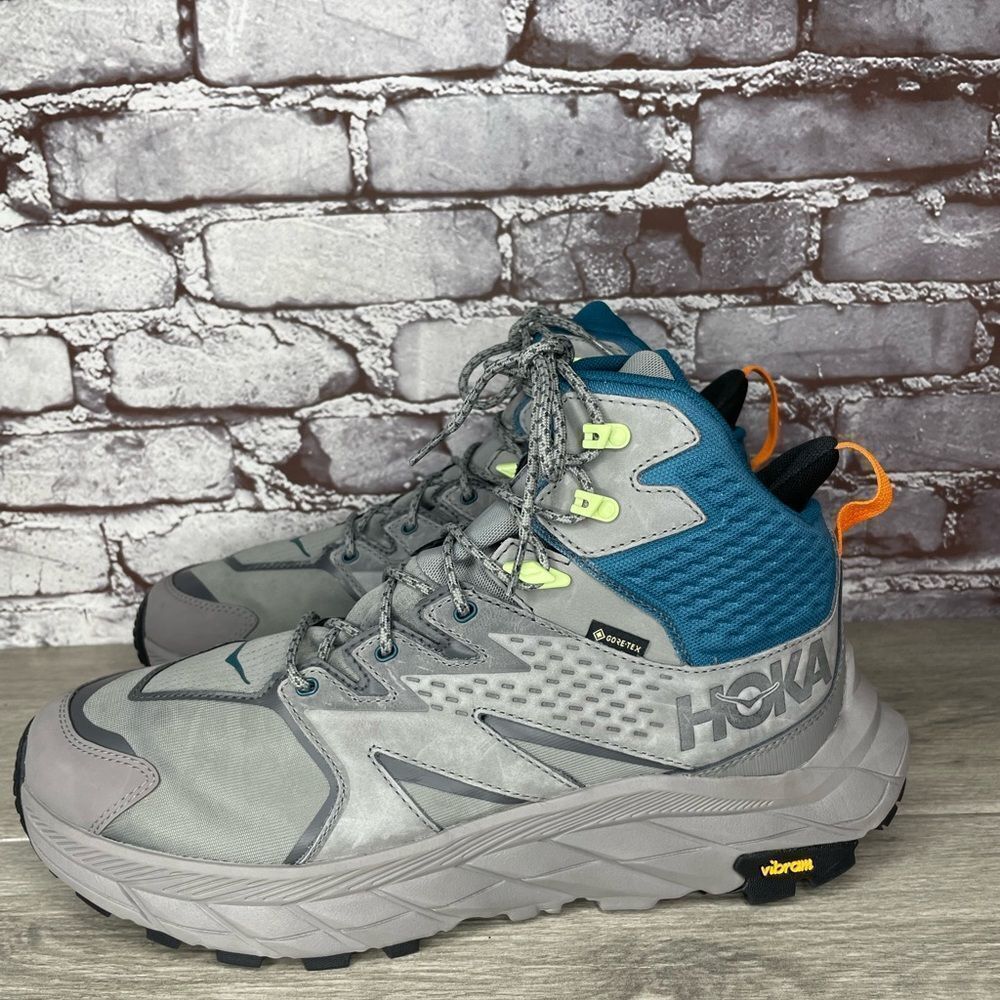 COPY - COPY - Hoka One Anacapa Mid GTX Gray Blue Hiking Boots 1122018-SBCRL Men…